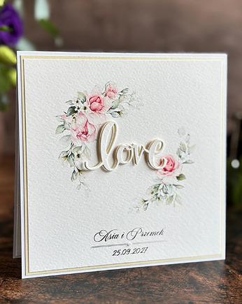 Personalizowana kartka na ślub / WEDDING CHARM Pastelle, WP26, Anna Art and Crafts