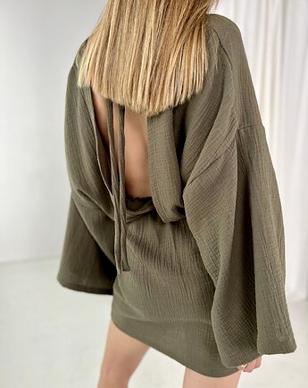 Wild Night / muślinowa sukienka khaki, Bohemian Soul atelier by M.