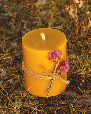 Świeca z wosku pszczelego - walec 7 cm, Wcinaj miód