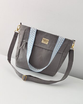 Torba T H E A Grey - mały shopper, szara zamszowa, Słodkiego Miłego Szycia