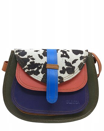Torebka damska na ramię skórzana pojemna kolorowa ze skrawków eko OLIVKA, Olivka Warsaw