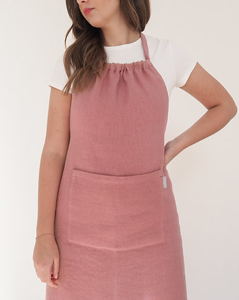 Lniany fartuszek classic DUSTY PINK, OKAZJE - Prezent na Wesele