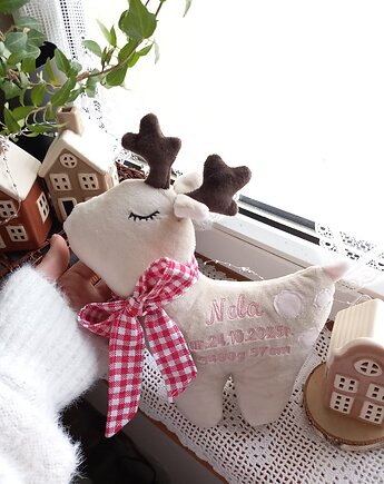 Przytulanka MILUSIA SARENKA  imię dziecka metryczka ŚWIĘTA PREZENT, Atelier Liliputki