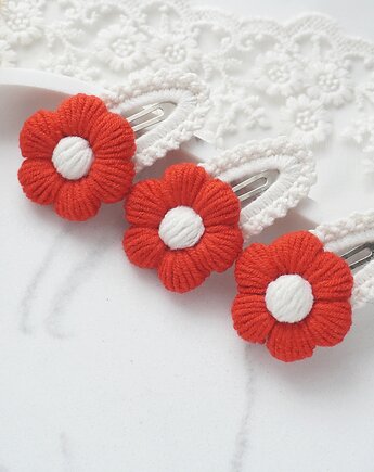 Świąteczna spinka do włosów dla dziewczynki LUNA puszysty kwiatek S29, FILIPOLA