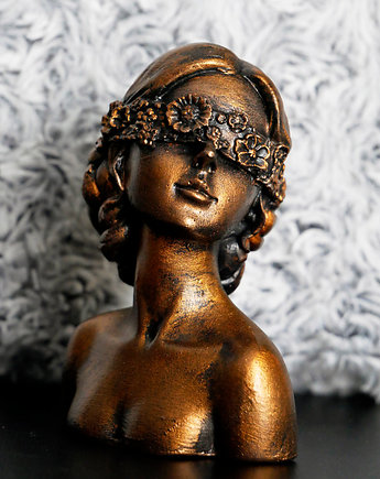 Rzeźba kobieta złota kwiaty na oczach wys. 9 cm, JBJart Justyna Jaszke