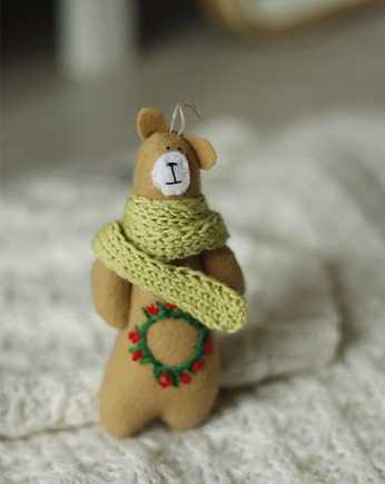 Zawieszka miś na choinkę/ do torebki, Kruszek