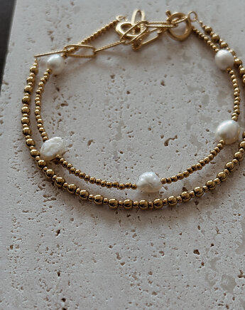 Bransoletka na nogę Hematyt i Perły, Chmolowska Jewellery