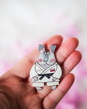 Broszka zając  Judoka, Pintura