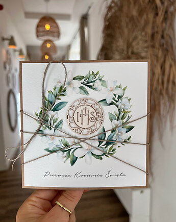 Kartka komunijna ręcznie robiona - pamiątka komunijna, sorte