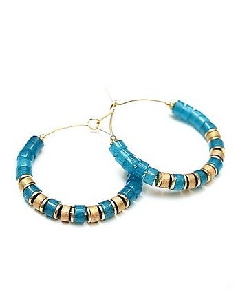 Kolczyki Alloys Collection Wianki /jadeit blue/, KiKa pracownia