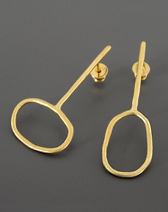 Kolczyki pozłacane Asymetryczne nowoczesne, Pastelove Jewelry