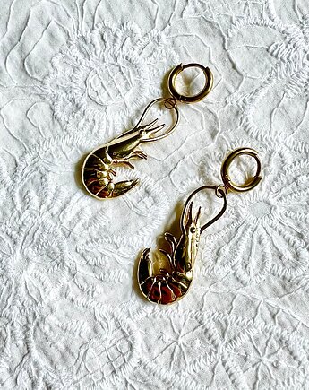 Kolczyki Krewetki Gold, MaLa Jewellery