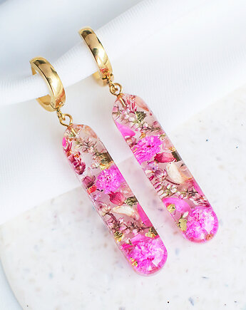 Kolczyki z kompozycją kwiatową, nature gift