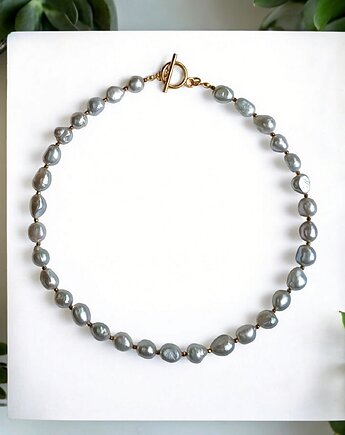 LUX. Srebrne perły - naszyjnik - kolia, kaktusia