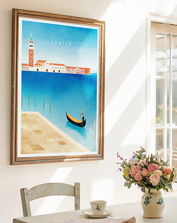 Wenecja Włochy - Canal Grande i Dzwonnica św. Marka - plakat fine art, minimalmill