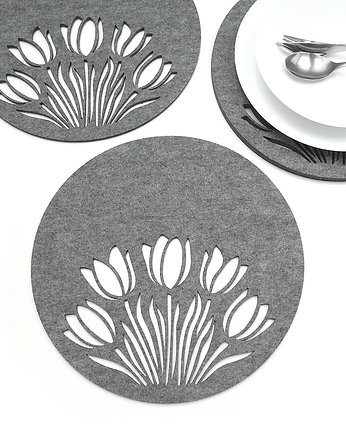podkładki Tulipany pod talerz, 4szt, śr. 30cm, home variety