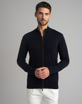 Sweter rozpinany casazza granatowy, BORGIO