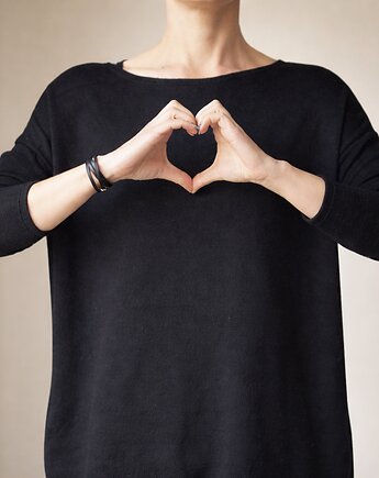 Długa sukienka swetrowa czarna, ONE MUG A DAY