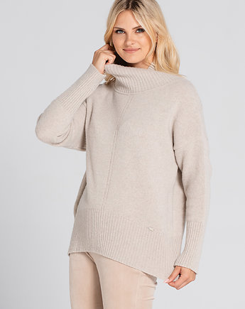Sweter wełniany z kaszmirem Saar Look 263 beż, Look made with Love