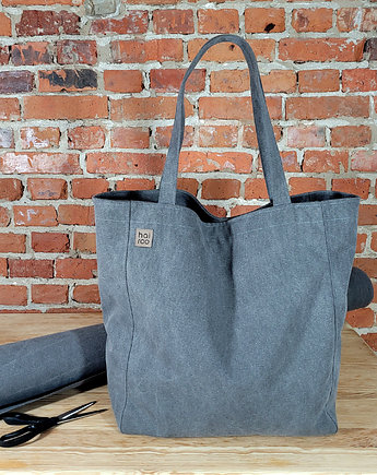 Lazy bag torba grafitowa na zamek / vegan, hairoo