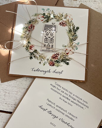 Wyjątkowa ręcznie robiona kartka świąteczna na Boże Narodzenie, sorte