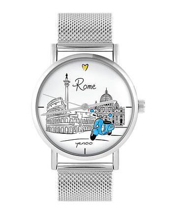 Zegarek - Rzym - bransoleta mesh, OKAZJE - Prezenty na 18 dla chłopaka