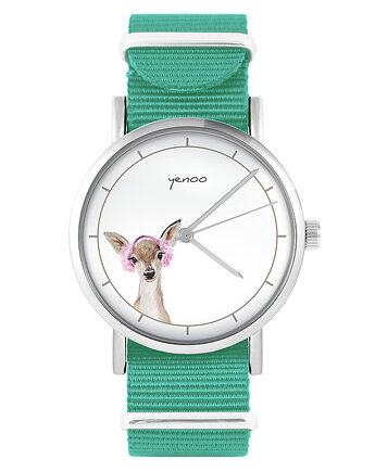 Zegarek -  Sarenka - turkusowy, nylonowy, yenoo