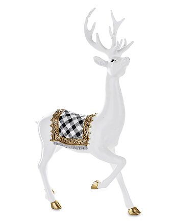 Figurka - spacer białego jelenia 46x28x14 cm BOLLERO, MIA home