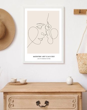 PLAKAT linearny zakochani para miłość, black dot studio