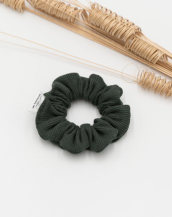 Scrunchie/frotka dzianina zieleń, wu handmade