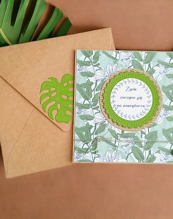 Z okazji przejścia na emeryturę : kartka handmade, kaktusia