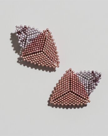 Trójkątne różowo-fioletowe kolczyki, All My Jewelry