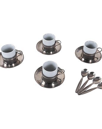 Komplet filiżanek do espresso, włoski design, lata 80, produkcja: Włochy, Przetwory design