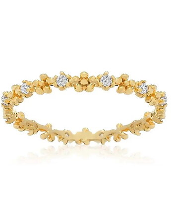 Złoty pierścionek "Spring Meadow" z cyrkoniami - srebro 925 pozłacane, Coccola JEWELLERY