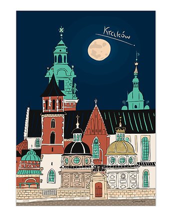 Plakat Kraków Wawel Katedra Noc, Gliniana Kura