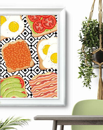Plakat Idealne śniadanie na talerzu, Harvest Maison