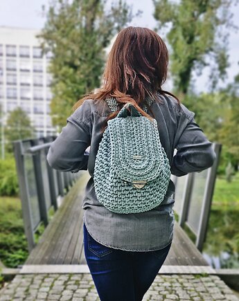 Plecak damski ze sznurka Troper - brudny błękit, Damariz