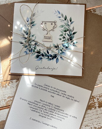 Ręcznie robiona kartka gratulacje z okazji uzyskania dyplomu, sorte