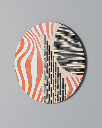 SUBLIME SYNTHESIS Obraz okrągły 69cm - dekor dębu, SPACEREBELS