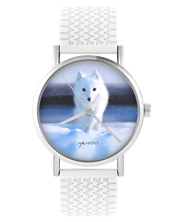 Zegarek - Biały lis - silikonowy, biały, yenoo