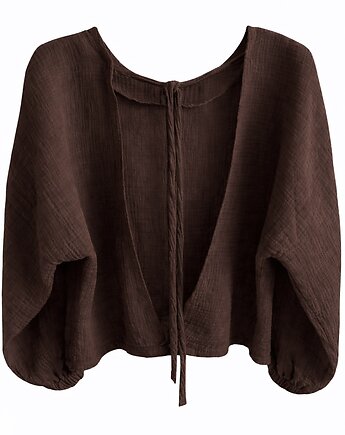 She's Like The Wind / muślinowa bluzka z otwartymi plecami - choco, Bohemian Soul atelier by M.