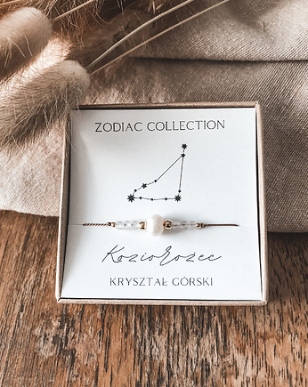 Bransoletka znak zodiaku Koziorożec kryształ górski, Tiny Stone