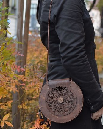 Drewniana torebka czekoladowa okrągła, iziartwear