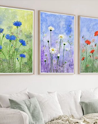 Zestaw 3 prac 60x90cm, Malgorzata Domanska