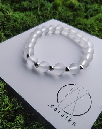 Bransoletka Crystal White Glass, .Koralka