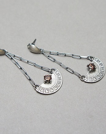 Kolczyki srebrne Greckie meandry vol. 3, Katia i krokodyl