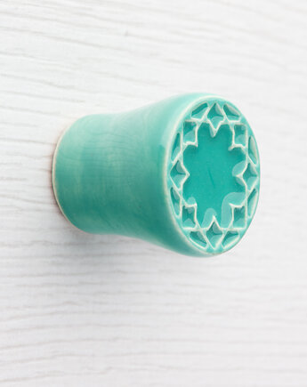 Gałka mała do mebli miętowo-turkusowa, wz.14, pracowniazona