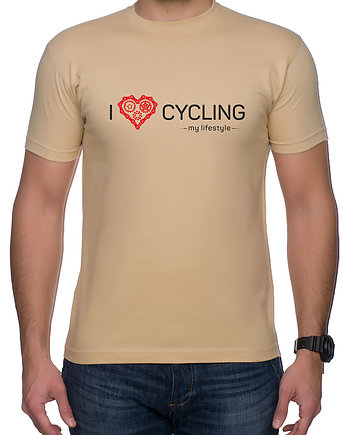 Koszulka T-SHIRT.  I love cycling - my lifestyle, OSOBY - Prezent dla Chłopaka