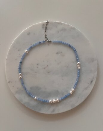 Naszyjnik z akwamarynu i pereł, Juicy Beads