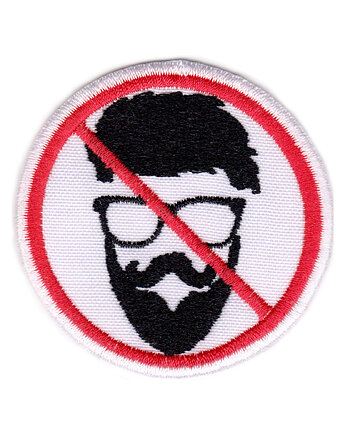 Naszywka naprasowanka NO HIPSTER termoprzylepna haftowana 6,2cm, Wyszywane